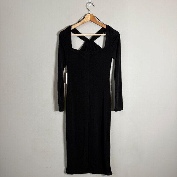 ASTR The Label Long Sleeve Cut Out Bodycon Midi Dress Women's Medium Black NWT - Picture 6 of 16